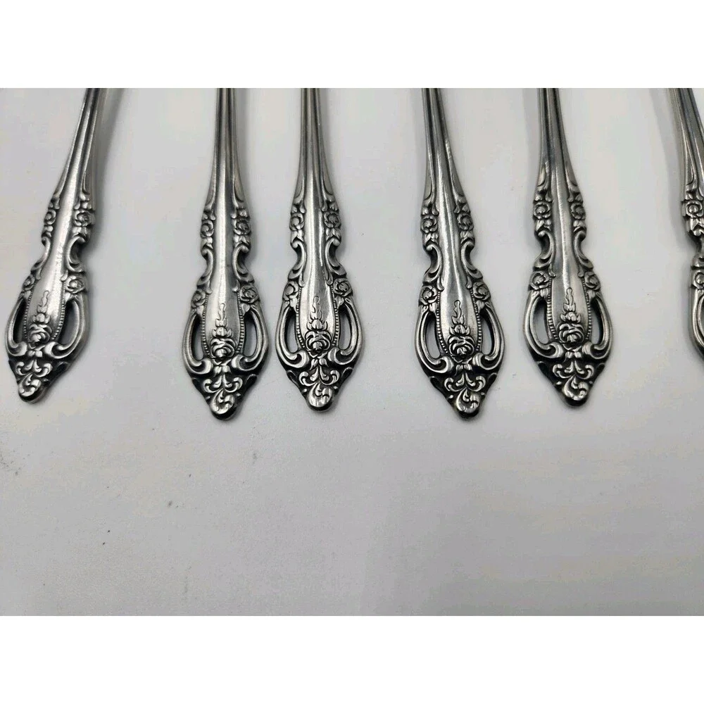 Set Of 7 Oneida Community BRAHMS Stainless Seafood Oyster Cocktail Forks 6